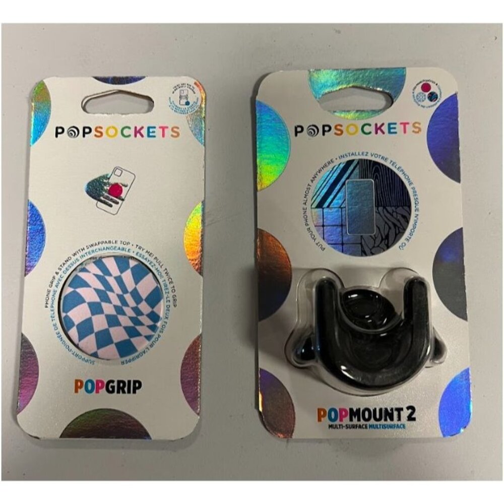 PopSockets PopGrip and PopMount Cell Set for Phones 2Pk